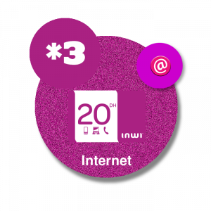 recharge en ligne Inwi Internet par paypal 20 DH