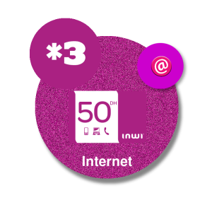 recharge en ligne Inwi Internet par paypal 50 DH