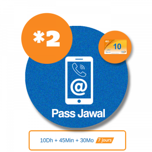 recharge en ligne maroc telecom par paypal Pass Jawal Voix + Data  - 10DH